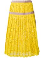 Miahatami Pleated Lace Skirt - Yellow & Orange