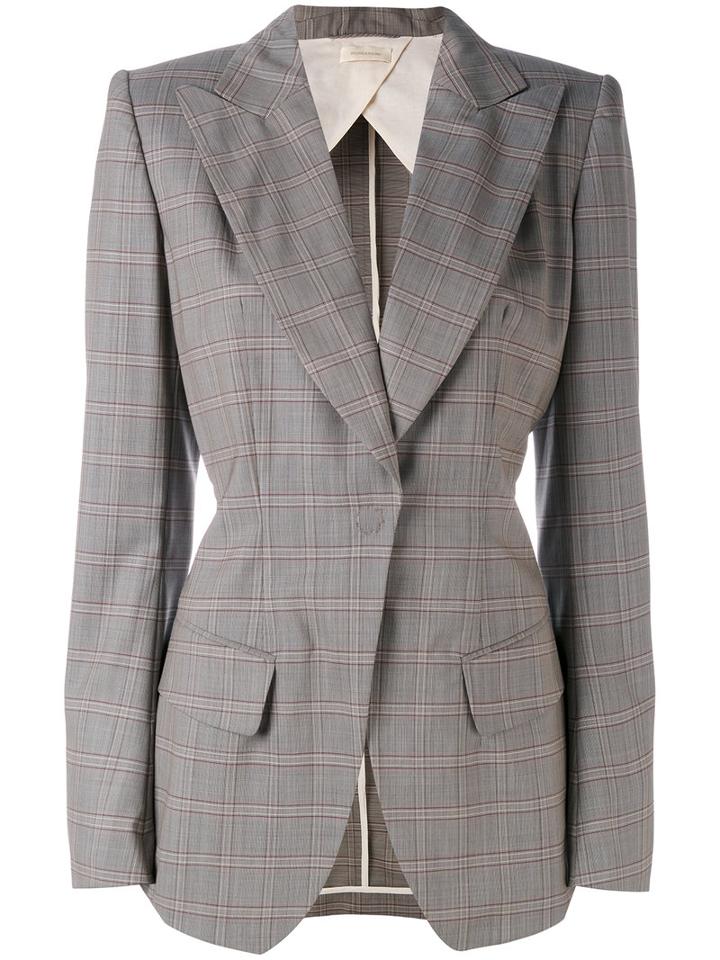 Wunderkind - Checked Blazer - Women - Cotton/polyamide/cupro/virgin Wool - 40, Grey, Cotton/polyamide/cupro/virgin Wool