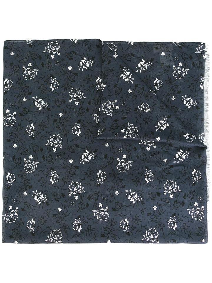 Paul & Joe Floral Print Scarf, Adult Unisex, Blue, Modal