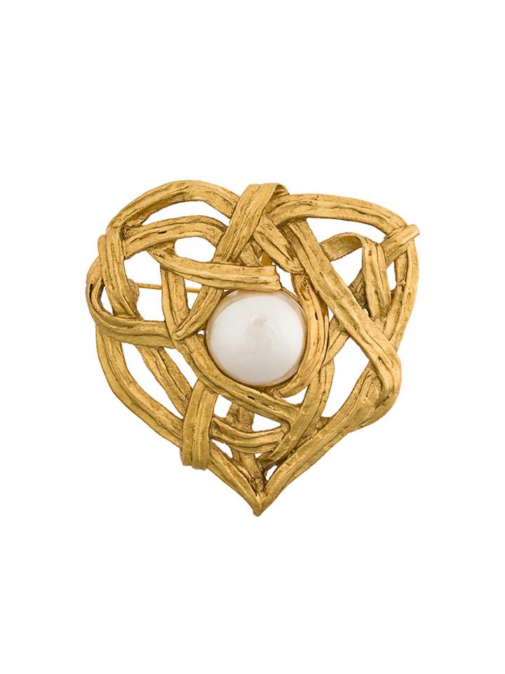 Yves Saint Laurent Vintage Robert Goossens For Ysl Art Pearl Cabochon