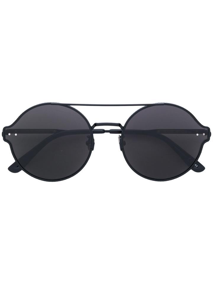 Bottega Veneta Eyewear Double Bridge Circle Sunglasses - Black