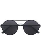 Bottega Veneta Eyewear Double Bridge Circle Sunglasses - Black