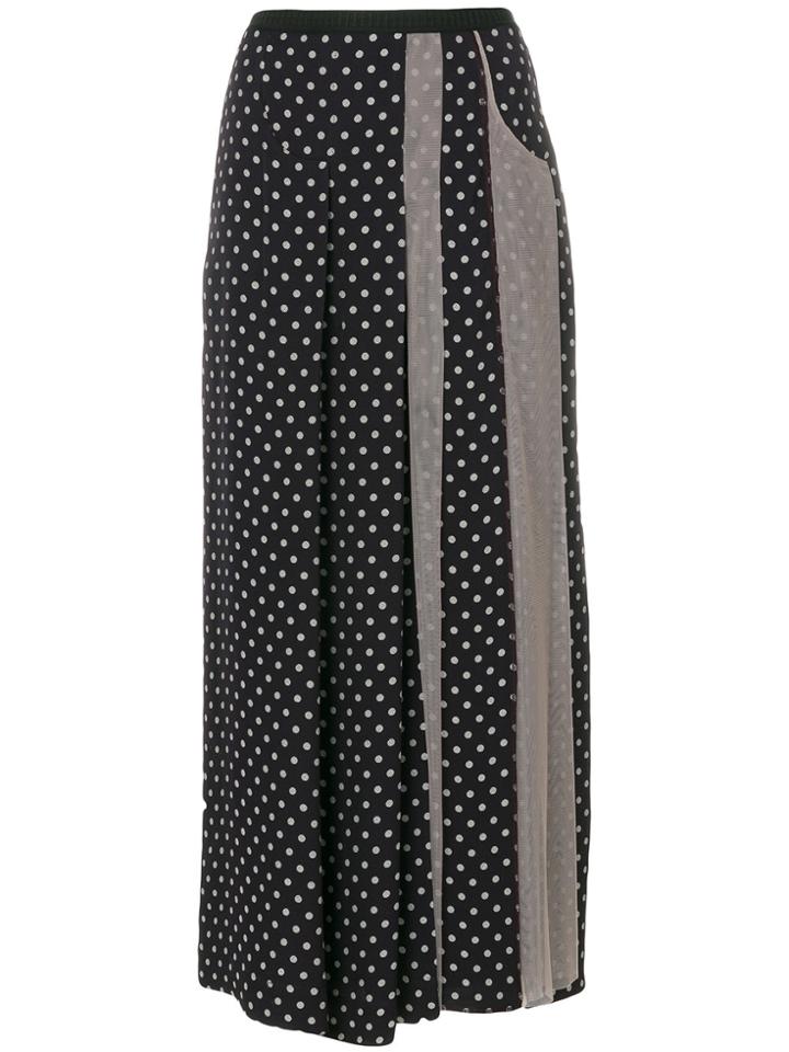 Antonio Marras Tulle Panel Polka Dot Maxi Skirt - Blue