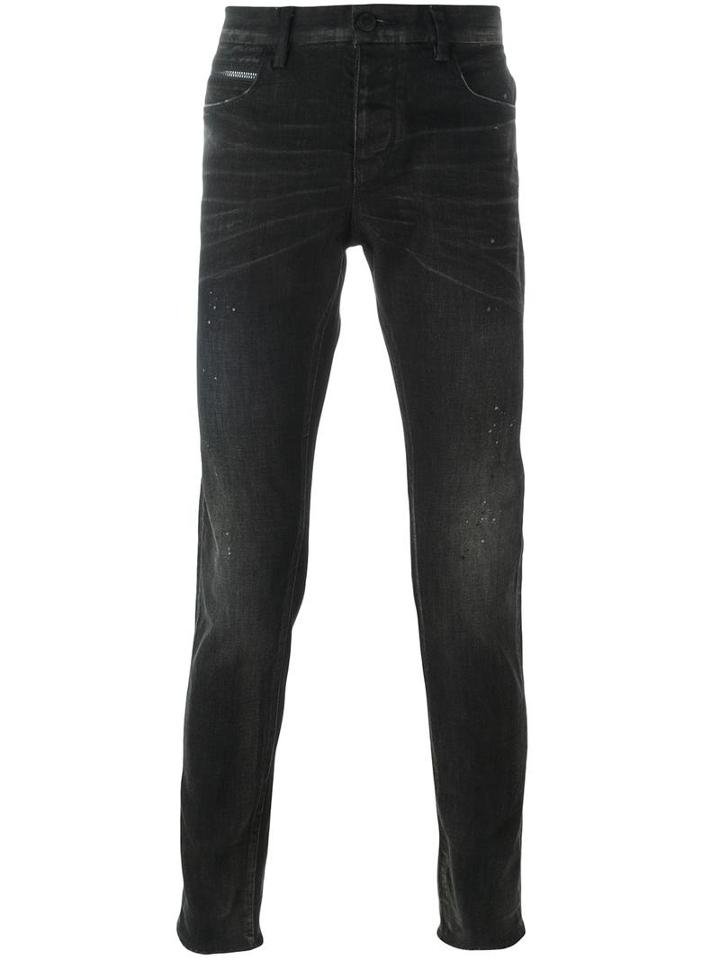 Emporio Armani Skinny Denim Jeans, Men's, Size: 34, Black, Cotton/polyester/spandex/elastane
