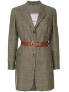 Giuliva Heritage Collection Checked Belted Blazer - Brown