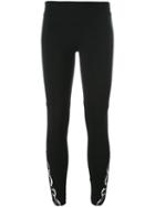 Sàpopa Lace Detail Leggings, Women's, Size: Medium, Black, Nylon/polyester/spandex/elastane