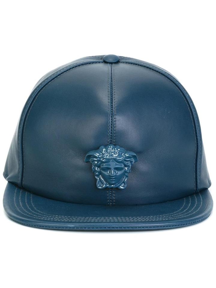 Versace Medusa Baseball Cap, Men's, Size: 59, Blue, Polyester/calf Leather