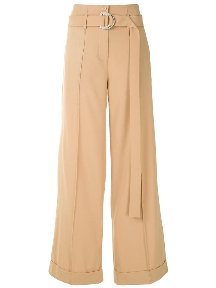 Gloria Coelho Belted Wide Leg Trousers - Neutrals