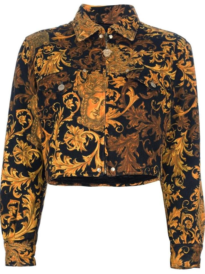 Versace Vintage Medusa Print Denim Jacket
