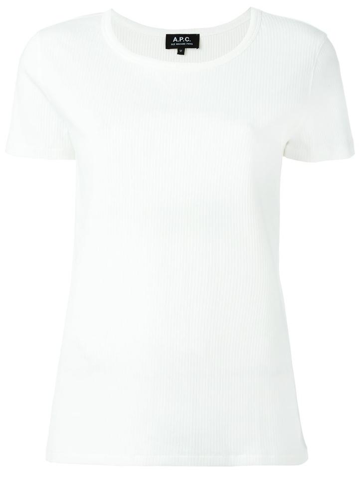 A.p.c. Scoop Neck T-shirt, Women's, Size: Medium, White, Cotton/spandex/elastane