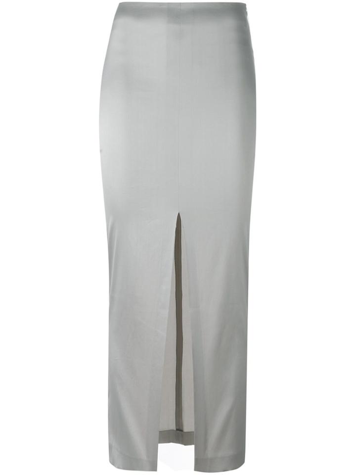 Romeo Gigli Vintage Front Slit Maxi Skirt - Grey