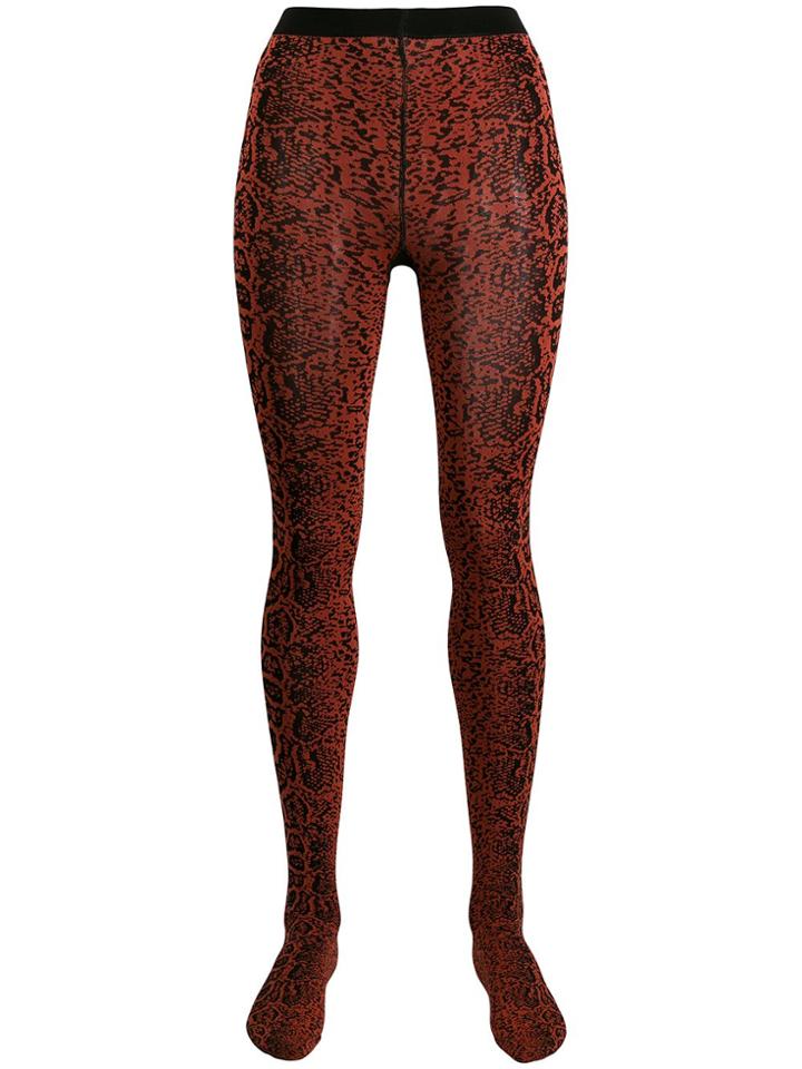 Wolford Blotched Snake Tights - Red