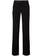 Alexander Mcqueen Straight-leg Tuxedo Trousers, Women's, Size: 40, Black, Virgin Wool