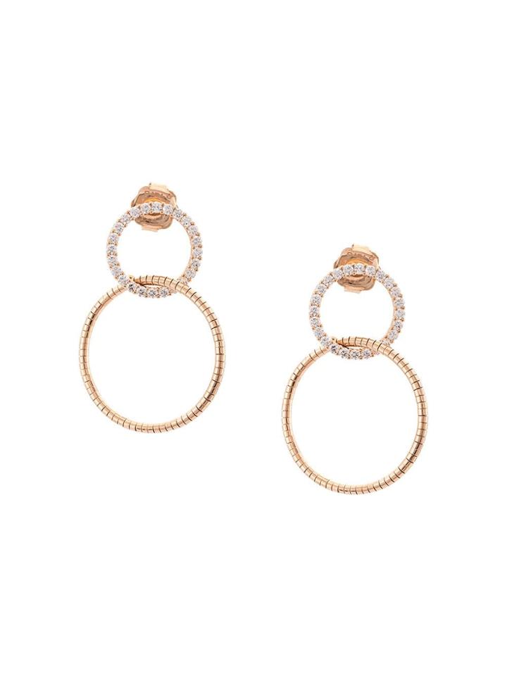 Mattia Cielo 18kt Rose Gold Rugiada Diamond Double Circle Earrings