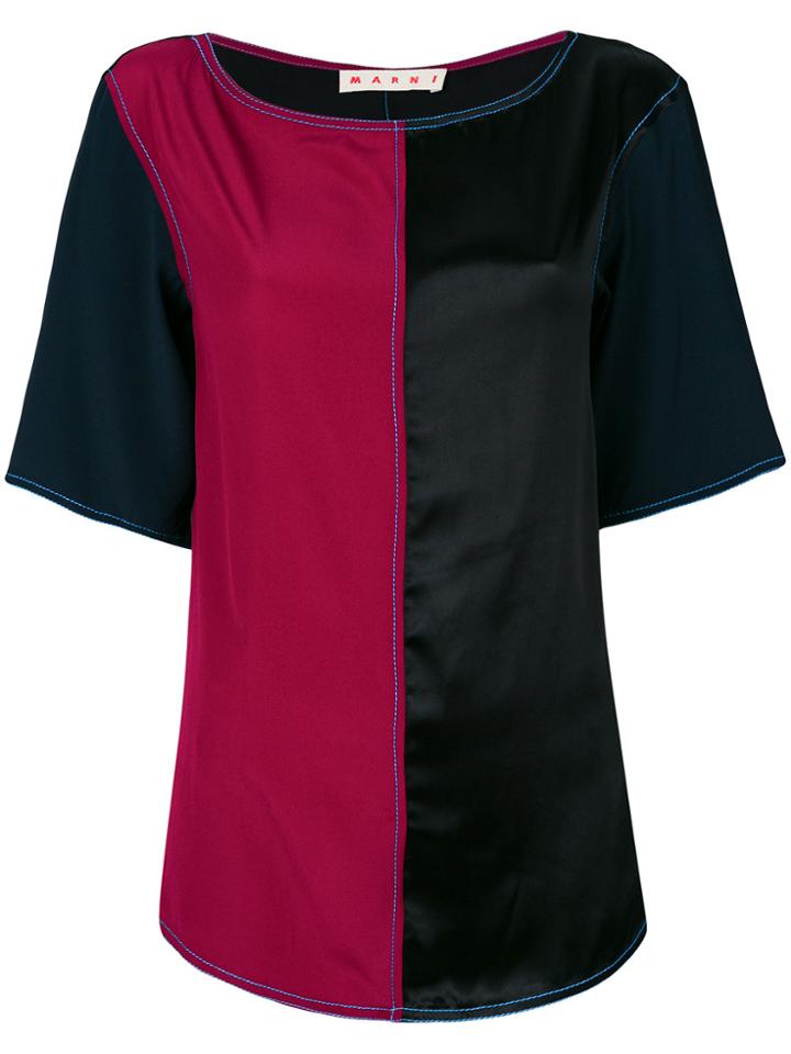 Marni Colour Block Blouse - Black