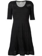 M Missoni - Textured-knit Flounce Dress - Women - Cotton/polyester/viscose - 40, Women's, Black, Cotton/polyester/viscose