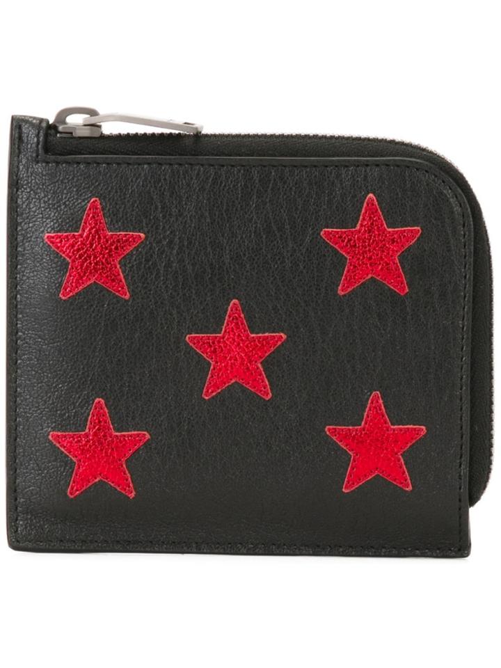 Saint Laurent Star Embroidered Wallet - Black