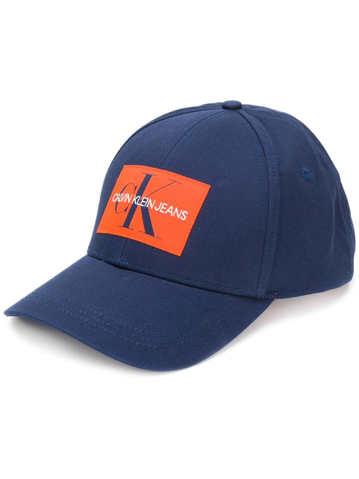 Calvin Klein Jeans Logo Print Cap - Blue