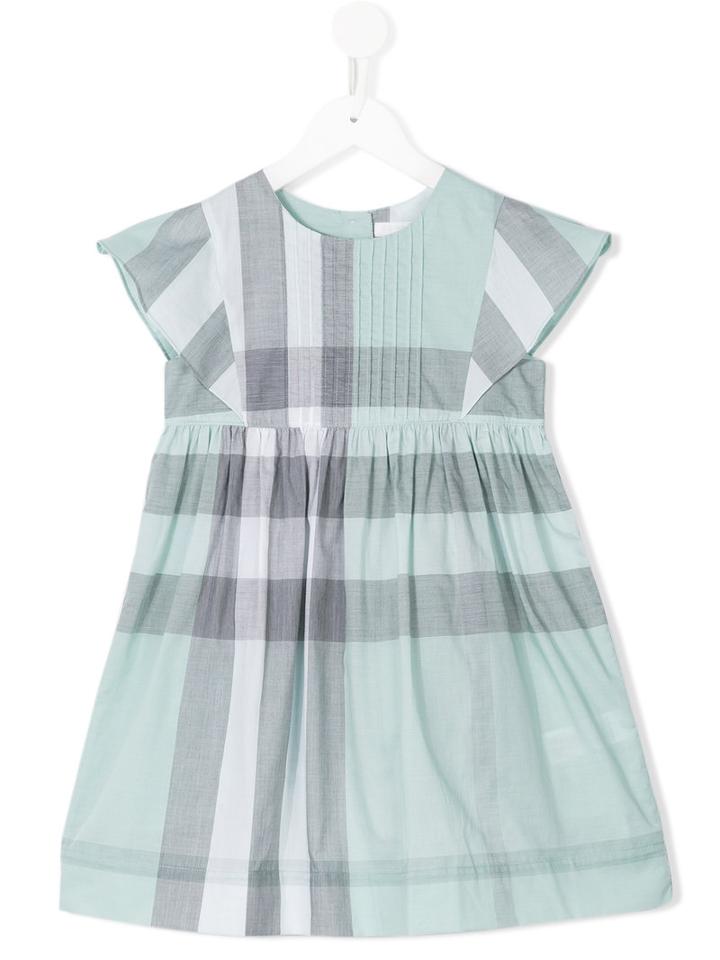 Burberry Kids Checkered Dress, Girl's, Size: 12 Yrs, Green