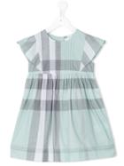 Burberry Kids Checkered Dress, Girl's, Size: 12 Yrs, Green