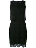 Armani Jeans - Lace Trim Dress - Women - Cotton/polyamide/polyester/viscose - 38, Black, Cotton/polyamide/polyester/viscose