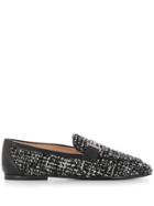 Tod's Two-tone Tweed Loafers - Black
