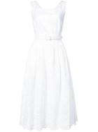 Oscar De La Renta Square Neck Cross Back Shift Dress - White