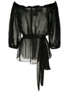 Andrea Bogosian Gathering Silk Blouse - Black