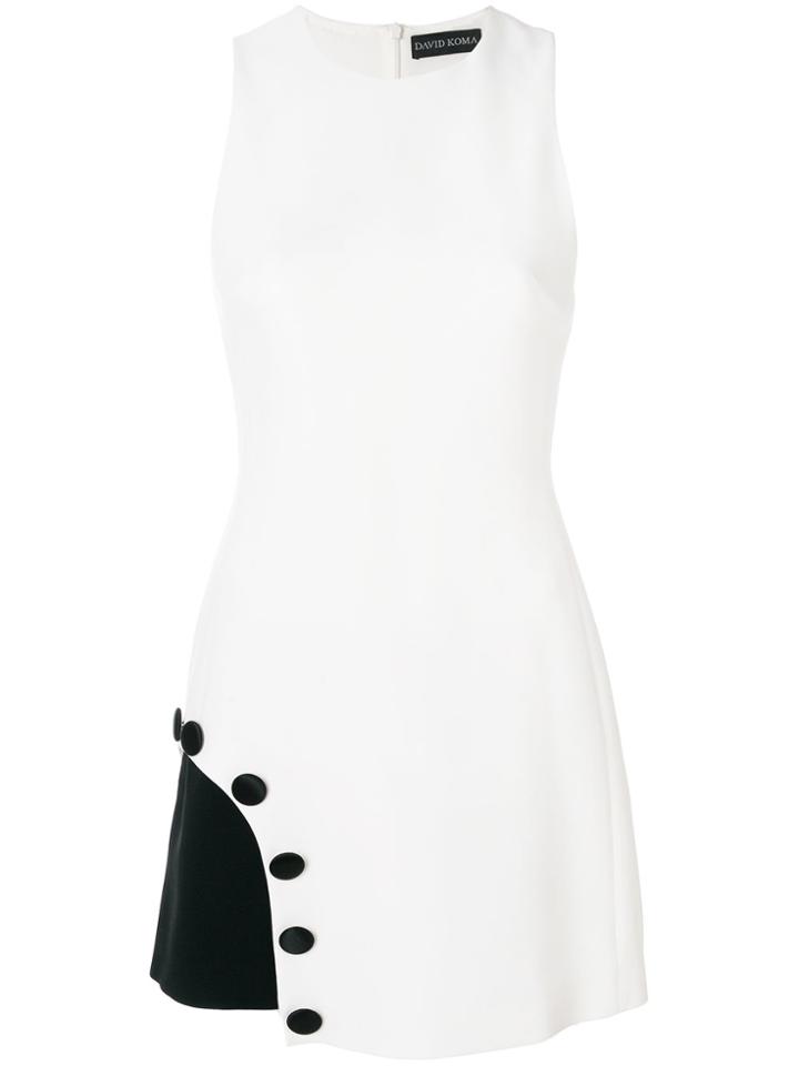 David Koma Asymmetric Cutout Sleeveless Dress - White