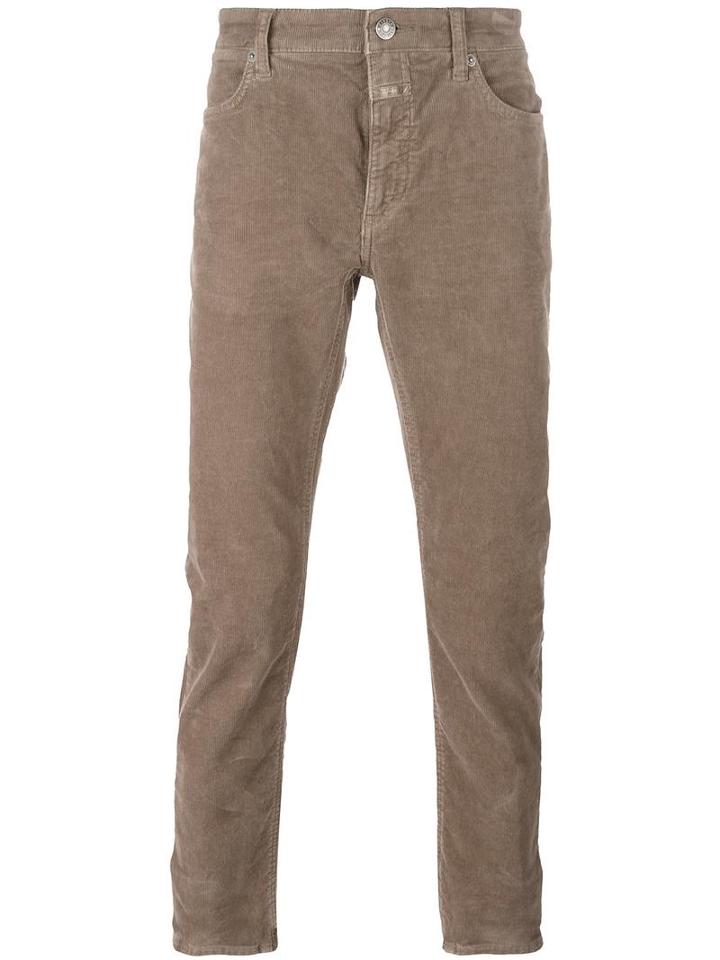 Closed Corduroy Tapered Trousers, Men's, Size: 33, Nude/neutrals, Cotton/spandex/elastane