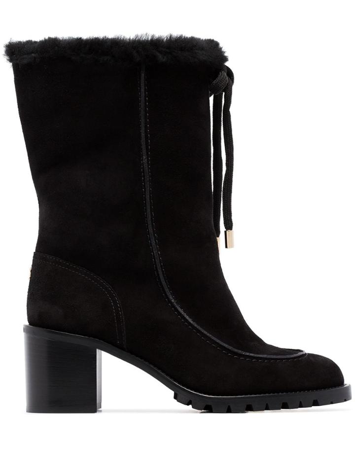 Jimmy Choo Buffy 65mm Shearling Boots - Black