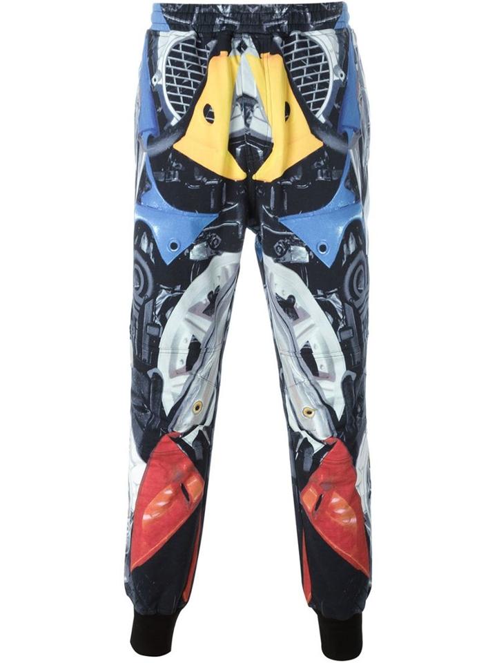 Ktz Abstract Print Cuffed Trousers, Men's, Size: Xs, Cotton