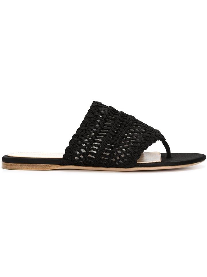 Giambattista Valli Embroidered Thong Strap Sandals