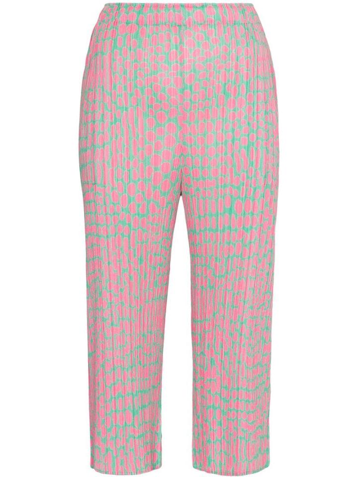 Pleats Please By Issey Miyake Printed Cropped Trousers - Pink