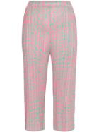 Pleats Please By Issey Miyake Printed Cropped Trousers - Pink