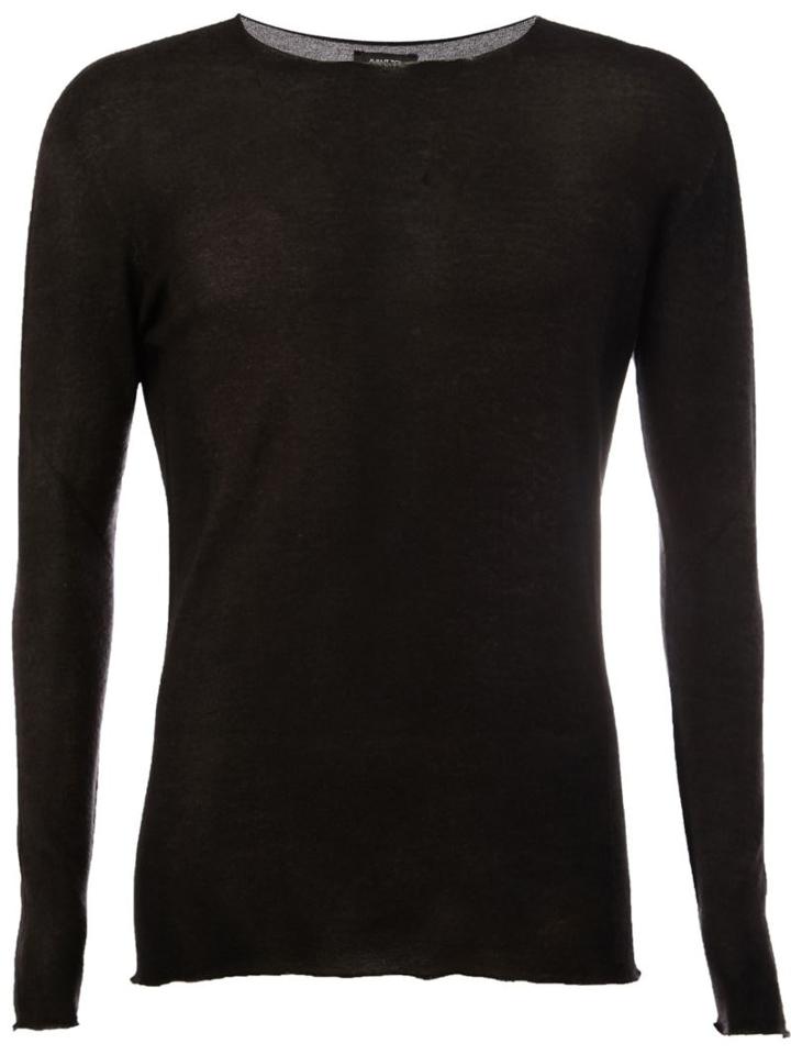 Avant Toi Faded Effect Jumper, Men's, Size: Medium, Black, Silk/cashmere