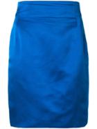 Versace Vintage High Rise Fitted Skirt - Blue