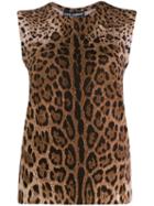 Dolce & Gabbana Leopard Print Tank Top - Brown