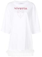 Vivetta Printed Tulle Hem Mid-length Tee - White