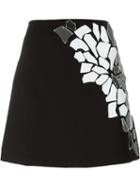Loewe Mirrors Mini Skirt, Women's, Size: 36, Black, Cotton/polyurethane/polyester