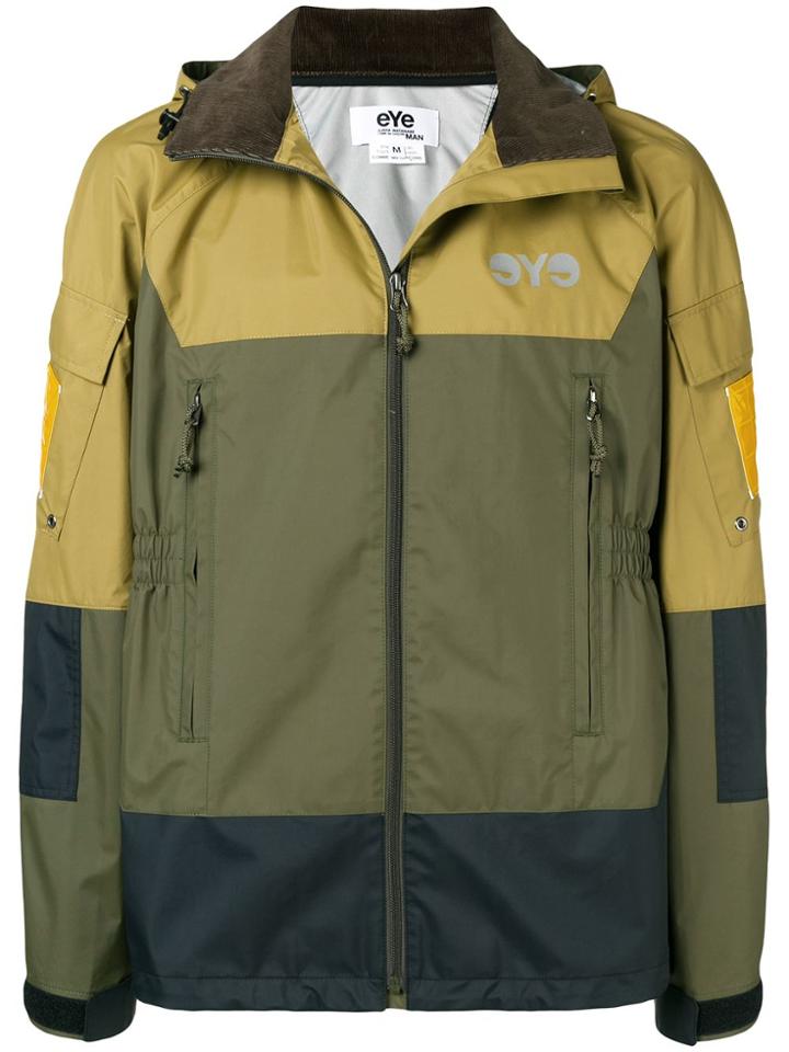 Junya Watanabe Man Colour-block Hooded Parka - Green