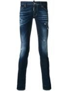 Dsquared2 - Distressed Long Clement Jeans - Men - Cotton/polyester/spandex/elastane - 46, Blue, Cotton/polyester/spandex/elastane