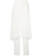 Goen.j Layered Pleated Chiffon Flared Pants - White