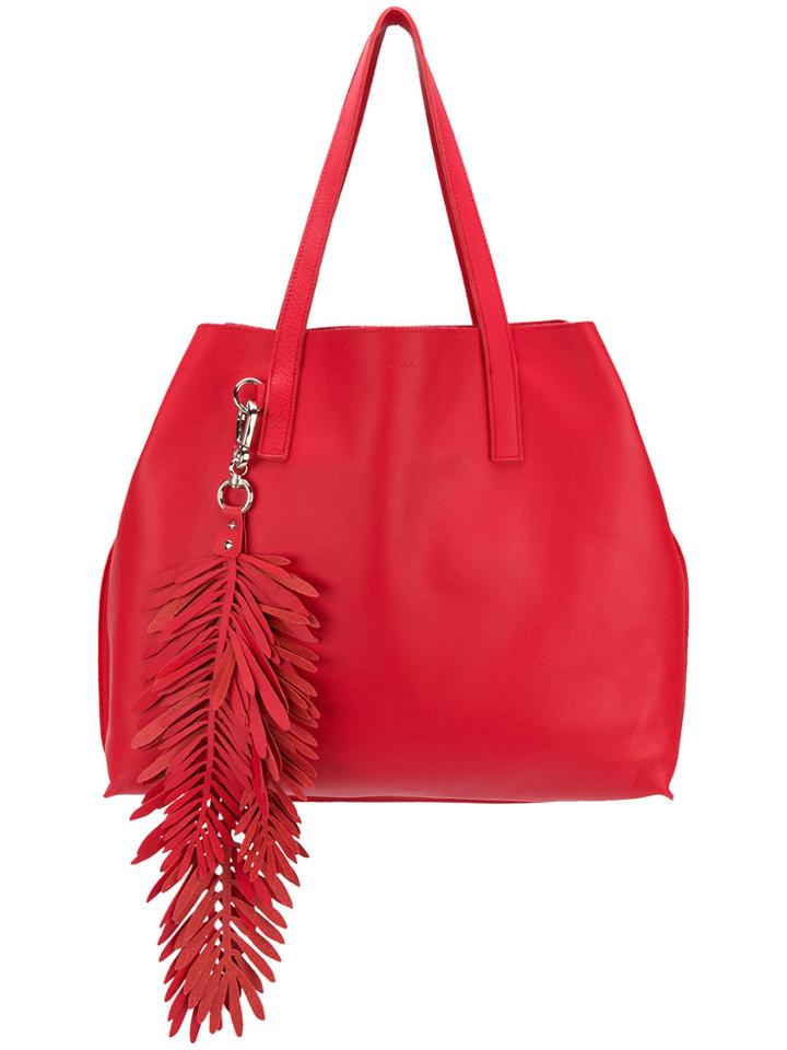 P.a.r.o.s.h. Fringed Oversized Shopping Bag - Red