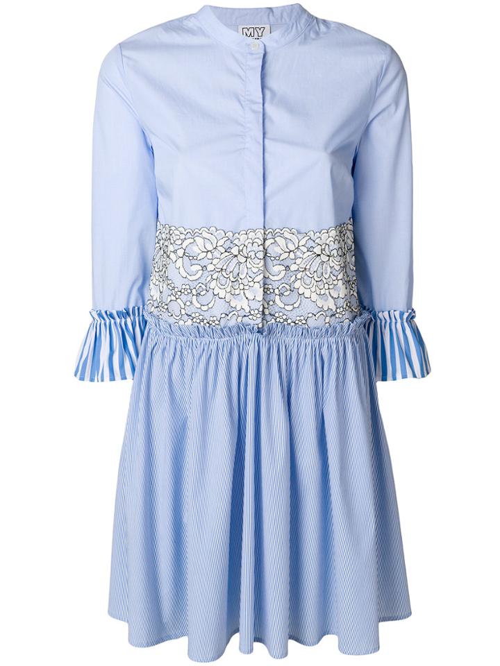 Twin-set Lace Shirt Dress - Blue
