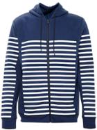 T By Alexander Wang Striped Hooded Jersey Sweatshirt - Navy
