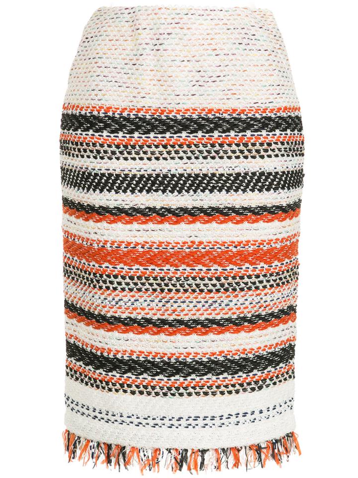 Coohem Striped Pencil Skirt - White