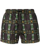 Fendi Entwined Snakes Print Swim Shorts - Black
