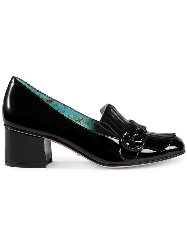 Gucci Black Patent Leather Marmont 50 Pumps