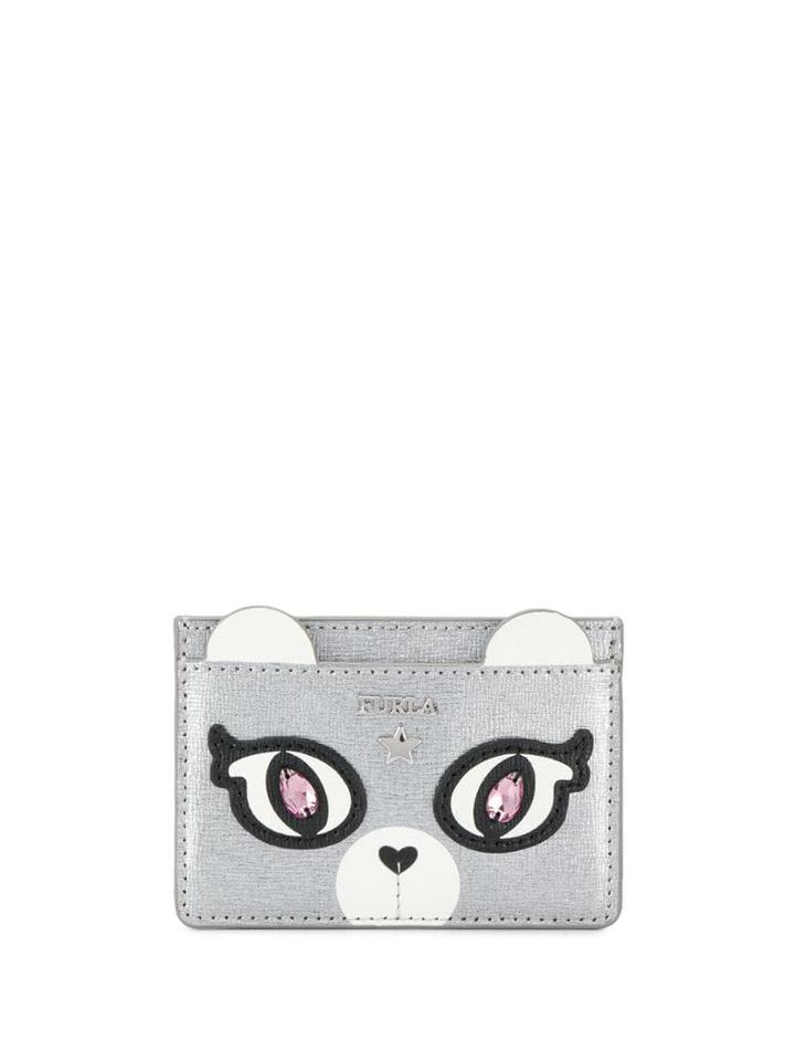 Furla Bear Face Card Holder - Silver